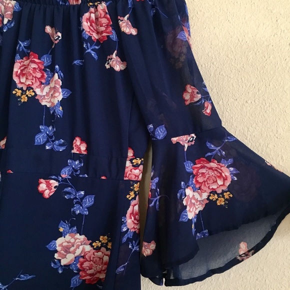 Floral Print Off the Shoulder Dress - Picture 6 of 6